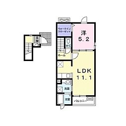 アイリスC 1LDKの間取図画像