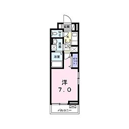 パルシャス二の宮 1Kの間取図画像