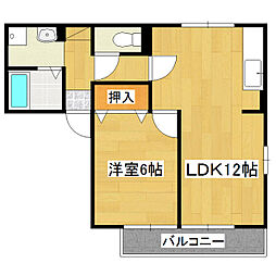 カーサバッカスA 1LDKの間取図画像