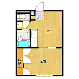 メゾンラピス1 1DKの間取図画像