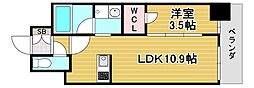 グランドファースト大阪福島 1LDKの間取図画像