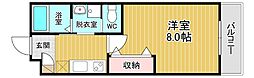 大阪市生野区林寺4丁目マンション 1Kの間取図画像