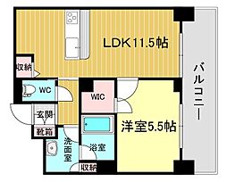 リビエナ グラン 新梅田 1LDKの間取図画像
