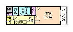 フォレステージ福島 1Kの間取図画像