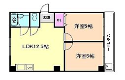 シティコート福島 2LDKの間取図画像