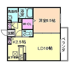 シャーメゾンNOA1 1LDKの間取図画像