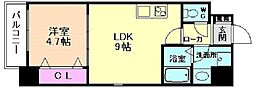 GRAN南堀江 1LDKの間取図画像