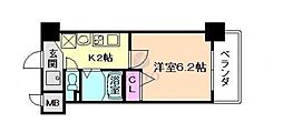 フォレステージ福島 1Kの間取図画像