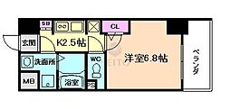 エクスクルーシブレジデンス西九条 1Kの間取図画像