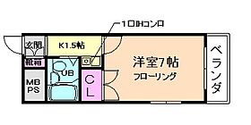 フォーレスト箕面 206 ｜ 大阪府箕面市瀬川4丁目（賃貸マンション1K・2階・23.00㎡） その2