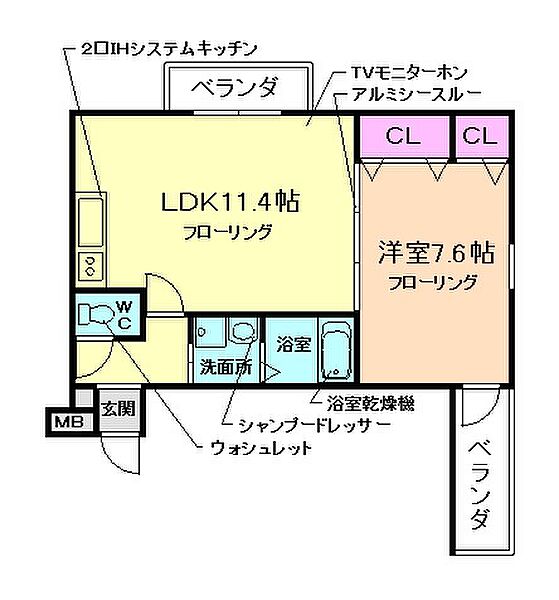 大阪府池田市天神1丁目(賃貸アパート1LDK・3階・43.15㎡)の写真 その2