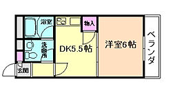 ウィンディー蛍池 1DKの間取図画像