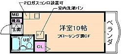ワンテンション ワンルームの間取図画像