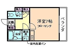 ロックベイシス2 ワンルームの間取図画像