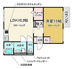 メゾンルミエール 1LDKの間取図画像