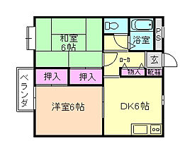 けらっぽ 2DKの間取図画像