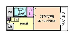 プラム小野原 1Kの間取図画像