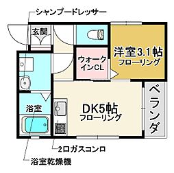 アヴィータ豊島北 1DKの間取図画像