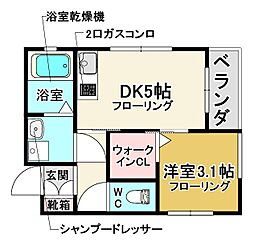 アヴィータ豊島北 1DKの間取図画像