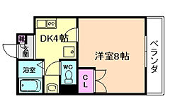 シャンヴェルジェ豊中3 1Kの間取図画像