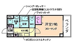 ストロベリーヒルズ阪大前 1Kの間取図画像
