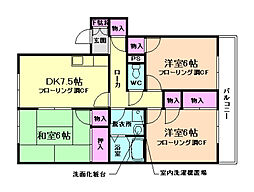 メゾン・ド・バリュ 3DKの間取図画像
