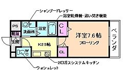 フォレスト石橋 1Kの間取図画像