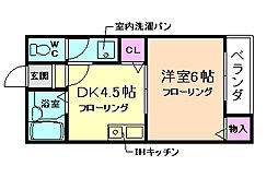 エル・ドラド箕面2 1Kの間取図画像