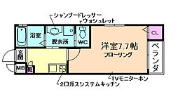 ワコーレヴィータ池田住吉 1Kの間取図画像