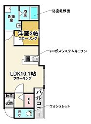 ルッソ豊中蛍池 1LDKの間取図画像
