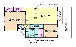 メゾン・ド・ボヌール 2LDKの間取図画像