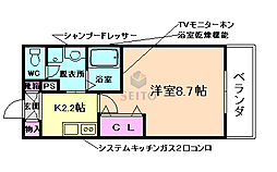 メゾンブランシュ 1Kの間取図画像