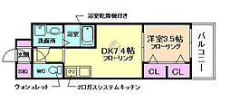 レオンコンフォート新大阪ウインズ 1DKの間取図画像
