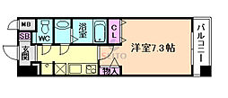 セレッソコートリバーサイドOSAKA 1Kの間取図画像
