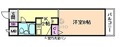 パークサイドコート 1Kの間取図画像