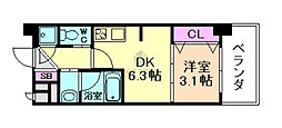 Laule'a十三 1DKの間取図画像
