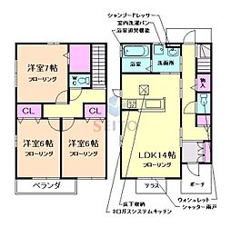 大阪モノレール本線 少路駅 徒歩12分の賃貸アパート 1階3LDKの間取り