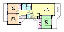 阪急宝塚本線 豊中駅 徒歩7分の賃貸マンション 1階3LDKの間取り