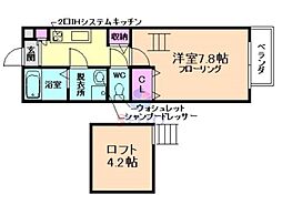 クラーヴォ豊中 1Kの間取図画像