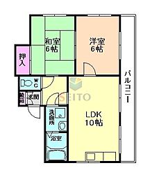 第13プロビナンス村橋 2LDKの間取図画像