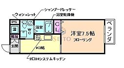 Seldom蛍池 1Kの間取図画像