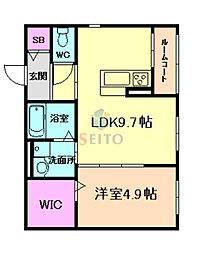 ハイムJ 1LDKの間取図画像