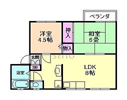 メゾンプルミエール 2LDKの間取図画像