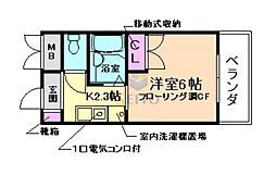プリモ中桜塚 1Kの間取図画像