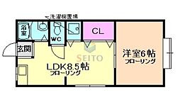 ジェーコーポ 1LDKの間取図画像