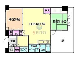 アビタシオンさくら 2LDKの間取図画像