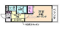 サウスフラット 1Kの間取図画像
