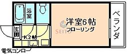 郡ハイツ 1Kの間取図画像