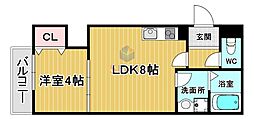 La-Crea豊中本町エアリー 1LDKの間取図画像