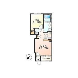 etoile(エトワール) 1階1LDKの間取り